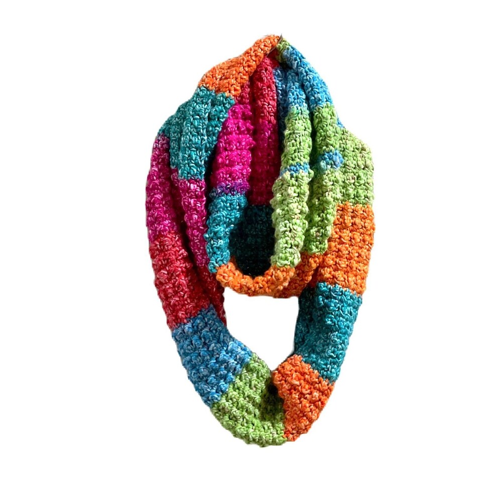 Lion Brand Mandala Ombré-Handmade Crochet Infinity Scarf  (62 Inches)